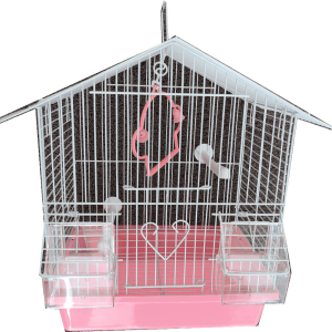  jaula mini de plástico para pájaros - Rosa